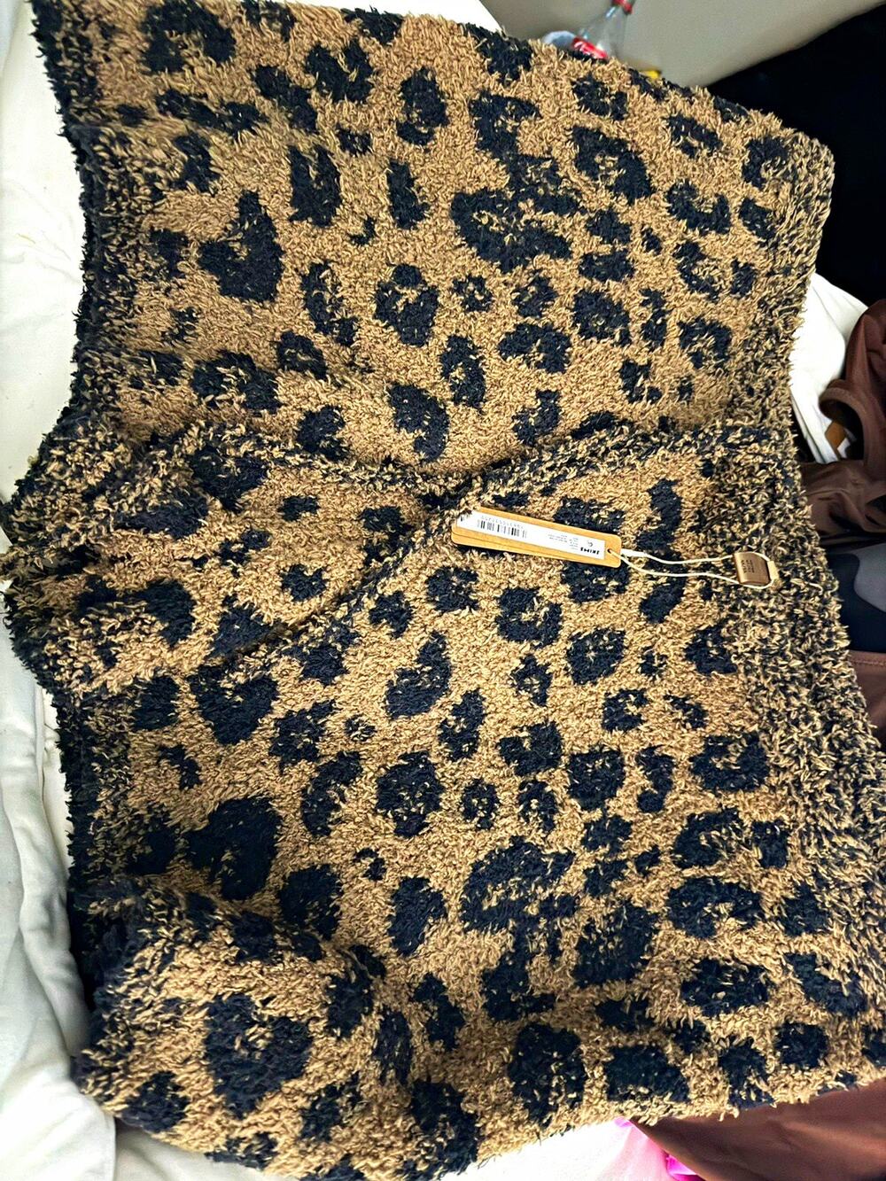 SKIMS Cozy Knit Shorts Leopard Cozy 4X/5X NWT Fuzzy Lounge